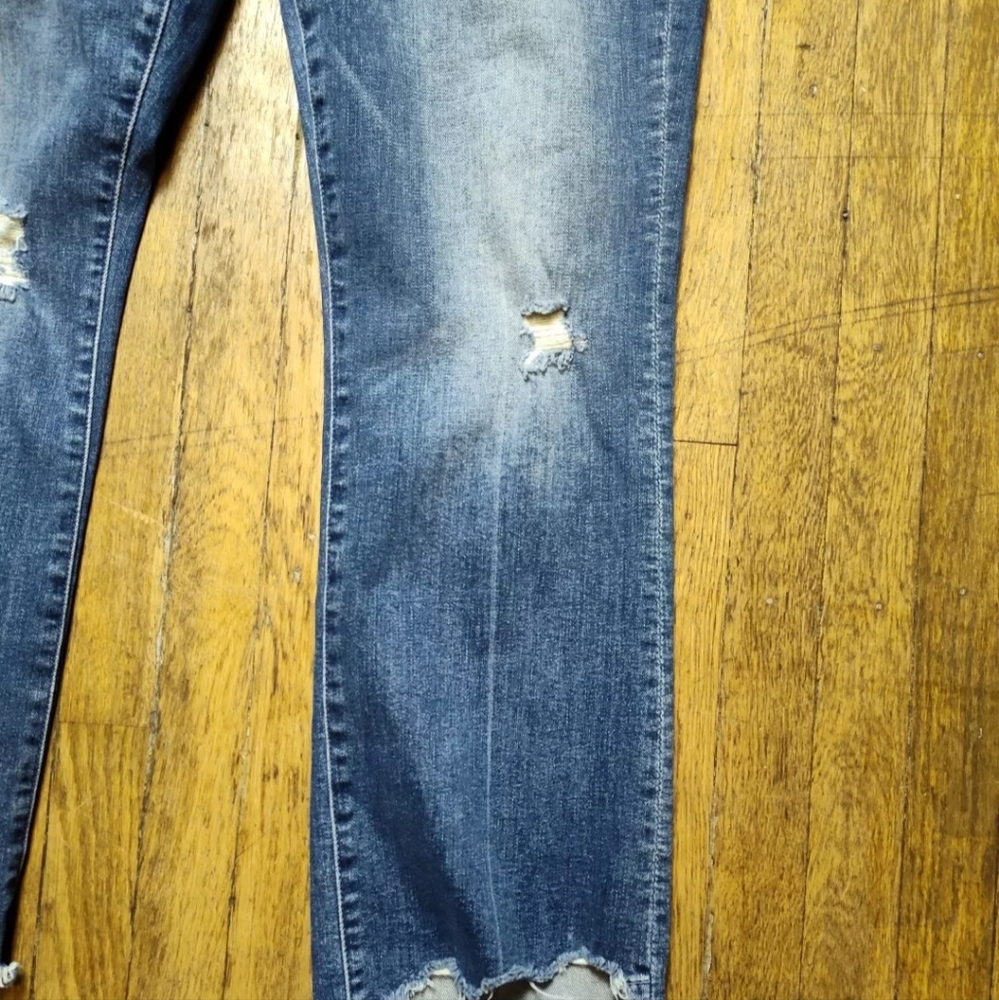 Mother Blue Denim Jeans NWT Medium Wash The Insider Crop Step Chew Women's 33 - Picture 8 of 16